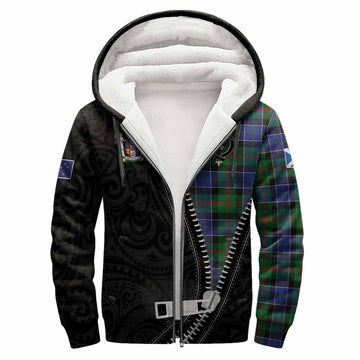 Paterson Tartan Sherpa Hoodie New Zealand Pattern Unique Zipper Stylized