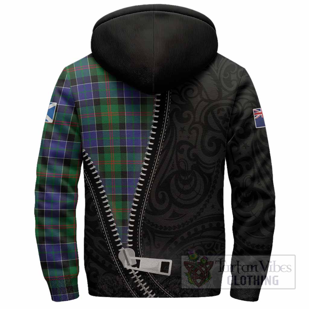 Paterson Tartan Sherpa Hoodie New Zealand Pattern Unique Zipper Stylized