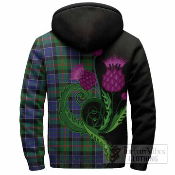 Paterson Tartan Sherpa Hoodie Traditional Scottish Thistle