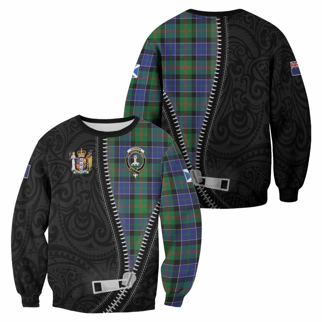 Paterson Tartan Sweatshirt New Zealand Pattern Unique Zipper Stylized