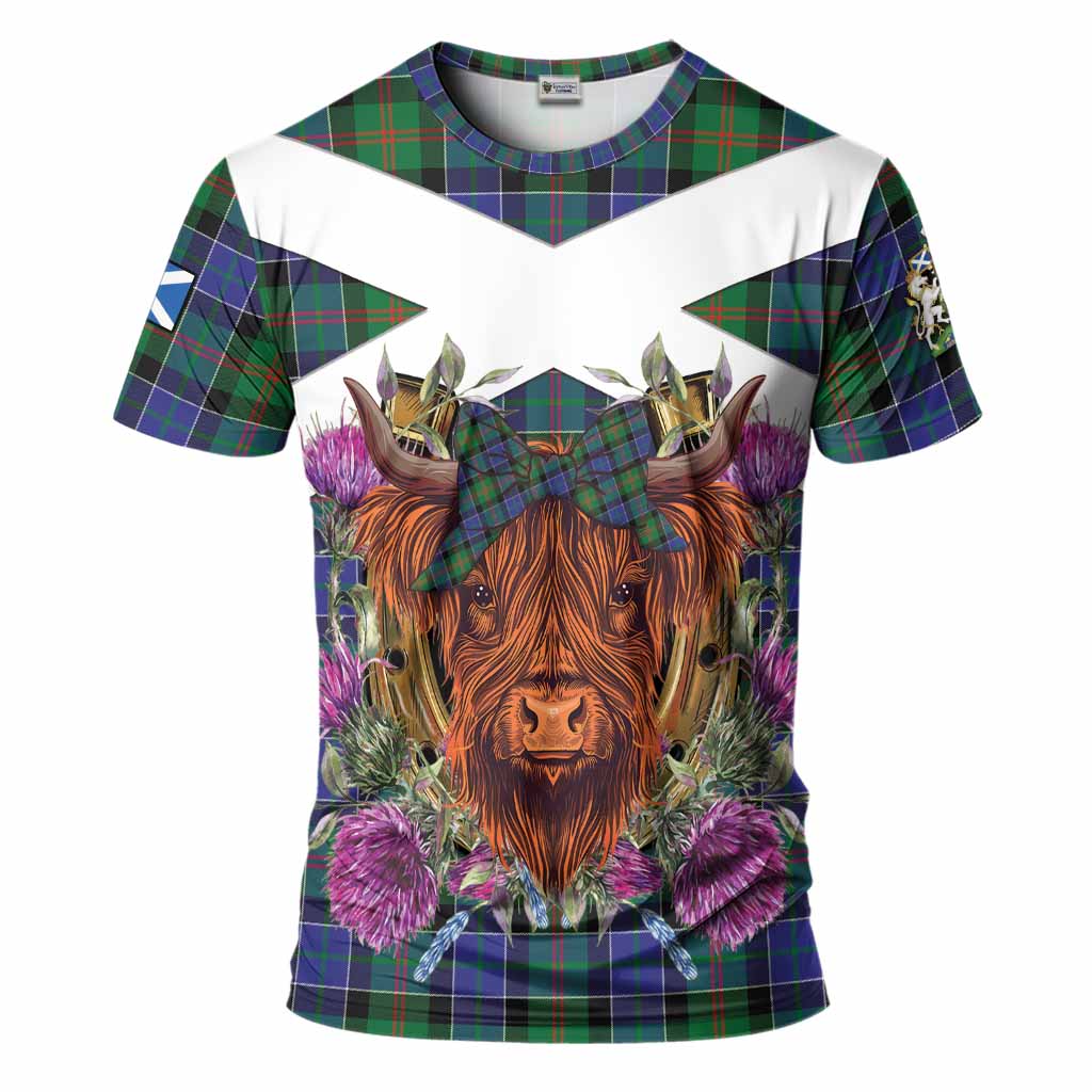 Paterson Tartan T-Shirt Scottish Thistle Heilan Coo