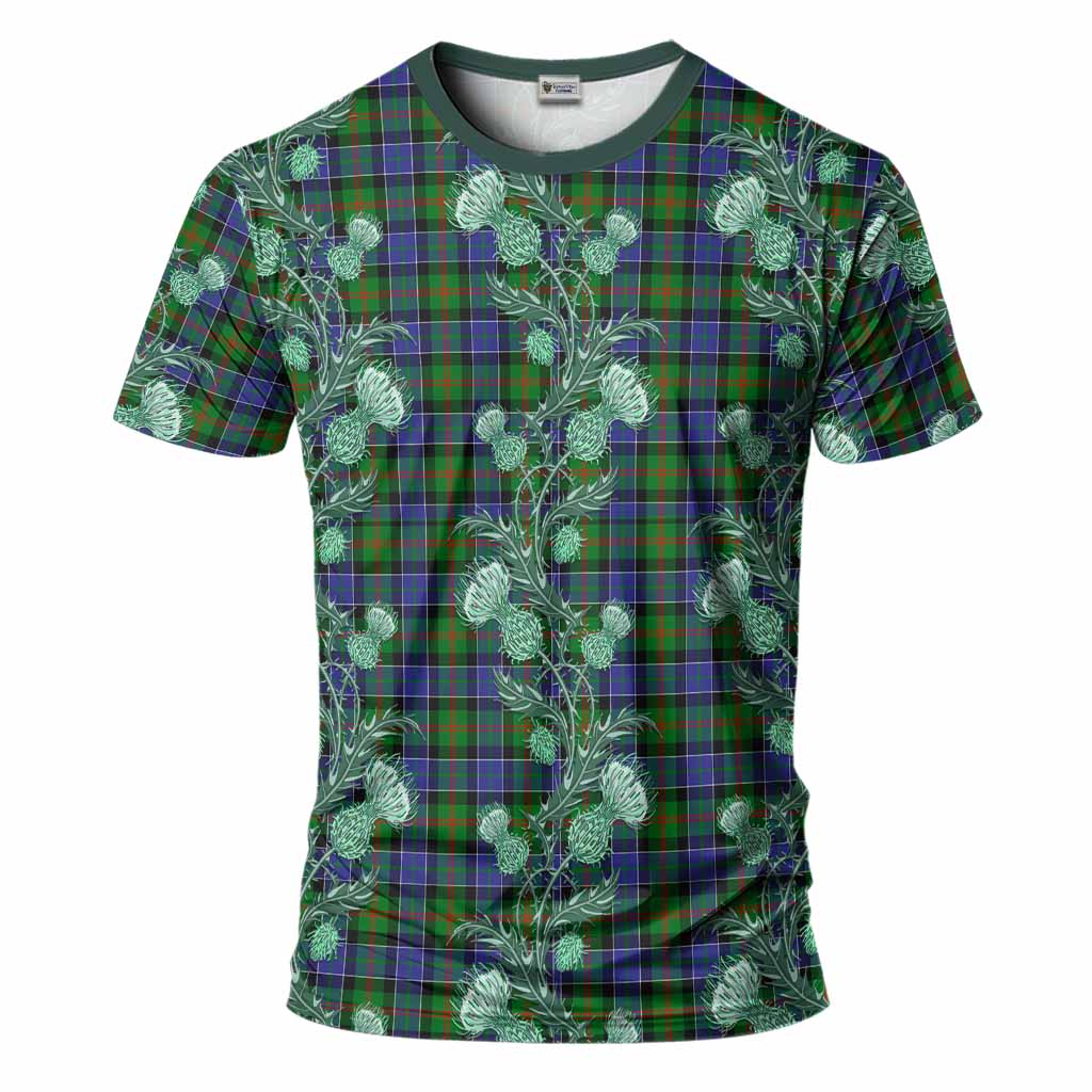 Paterson Tartan T-Shirt Seamless Scottish Thistle Flowers