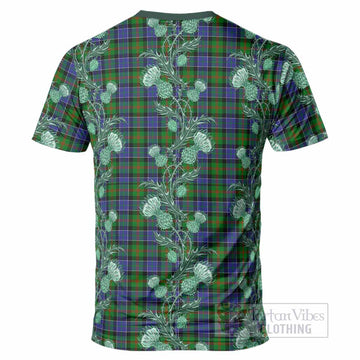 Paterson Tartan T-Shirt Seamless Scottish Thistle Flowers