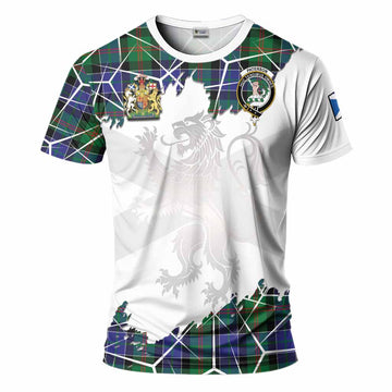 Paterson Tartan T-Shirt with Family Crest and Lion Rampant Grunge Style