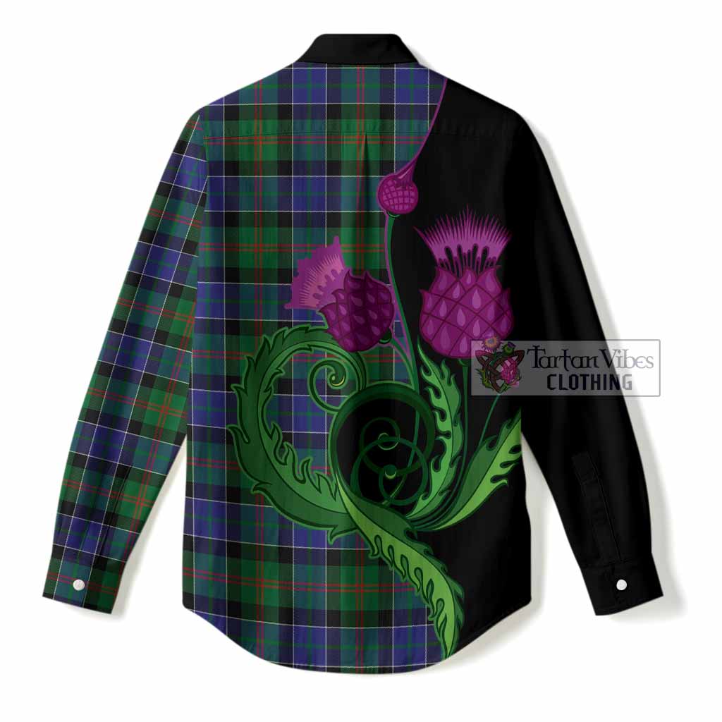 Paterson Tartan Women Casual Shirt Traditional Scottish Thistle