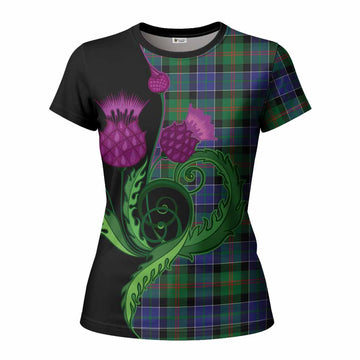 Paterson Tartan Women T shirt Traditional Scottish Thistle