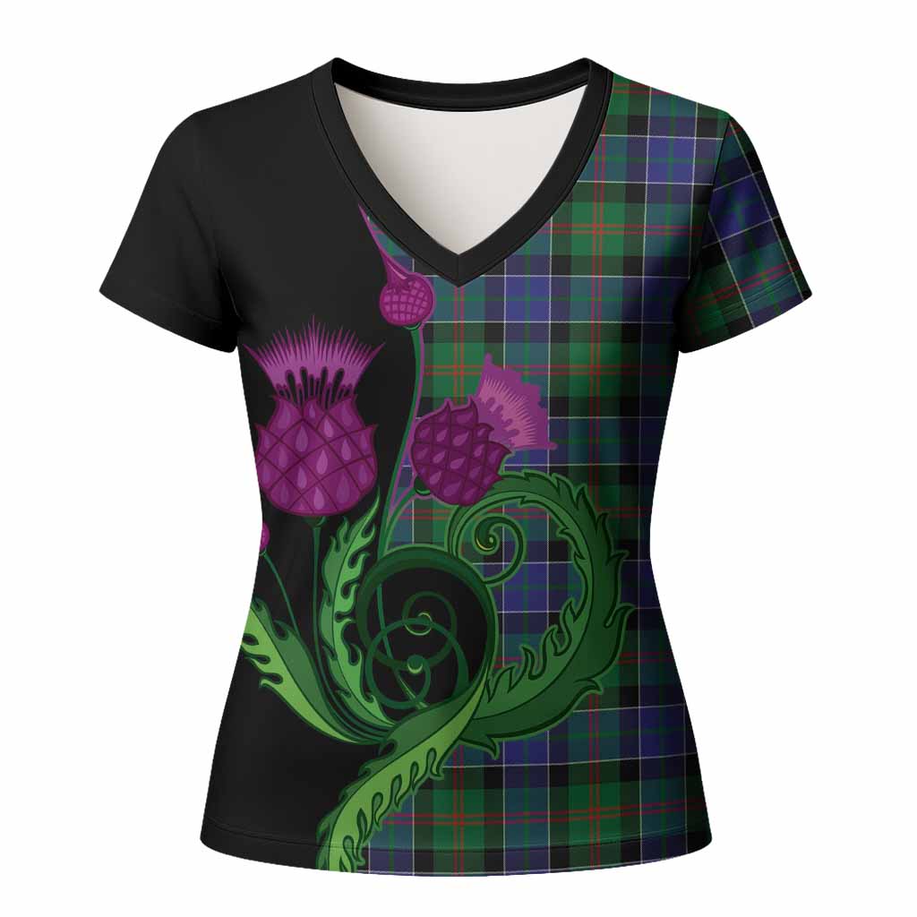 Paterson Tartan Women T shirt Traditional Scottish Thistle