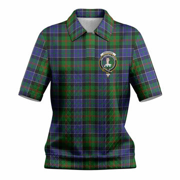 Paterson Tartan Women’s Polo Sweater Top with Family Crest