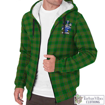 Paul Irish Clan Tartan Sherpa Hoodie with Coat of Arms Unisex - Tartan Vibes Clothing