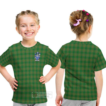 Paul Irish Clan Tartan Kid T-Shirt with Coat of Arms - Tartan Vibes Clothing