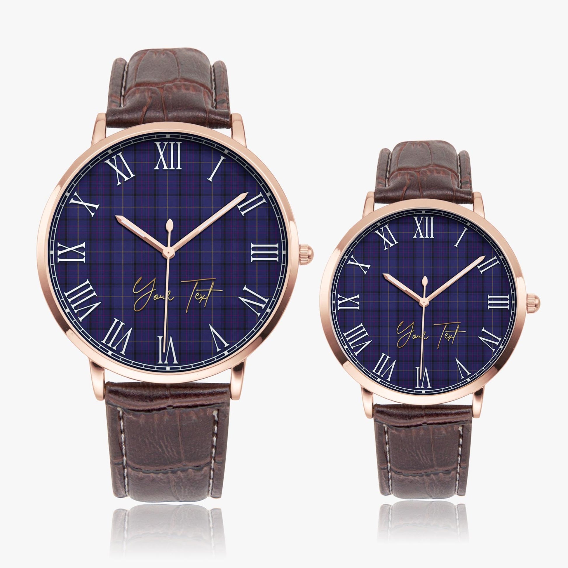 Payne Tartan Personalized Your Text Leather Trap Quartz Watch - Tartan Vibes Clothing