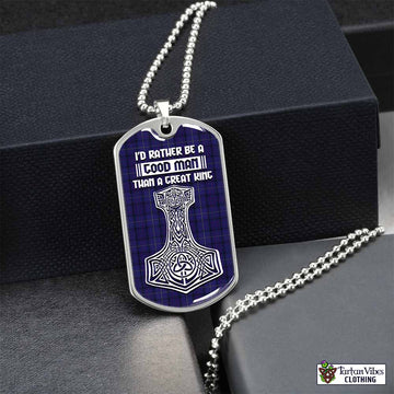 Tartan Vibes Clothing Payne Tartan Dog Tag Necklace Viking Mjolnir Style