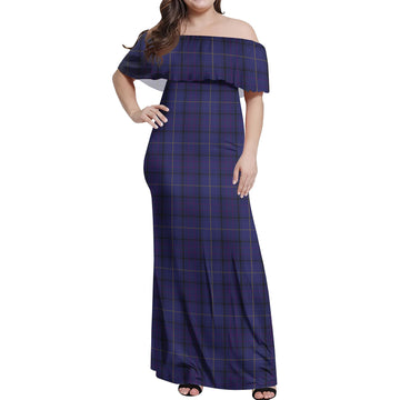 Payne Tartan Off Shoulder Long Dress Women's Dress - Tartan Vibes Clothing