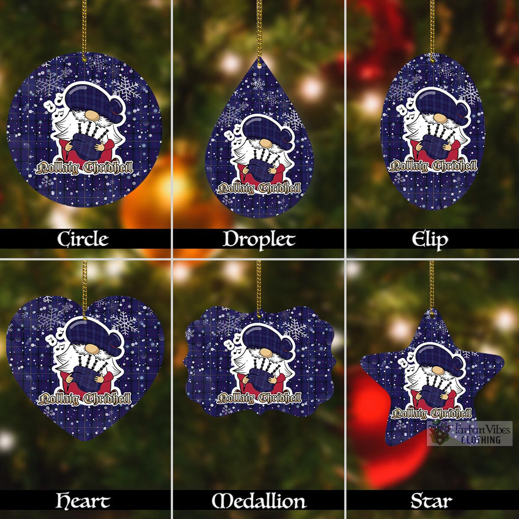Payne Tartan Christmas Aluminium Ornament with Scottish Gnome Playing Bagpipes Aluminium - Tartan Vibes Clothing