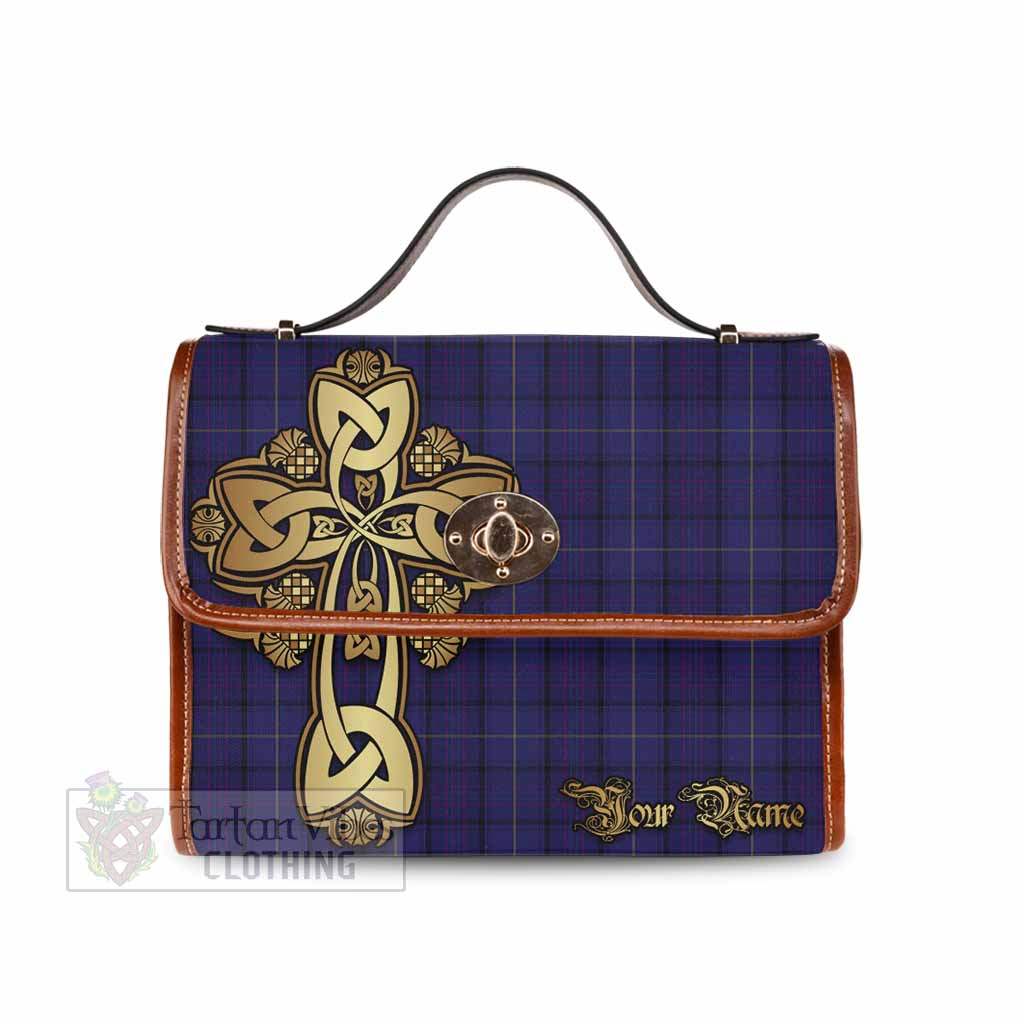 Tartan Vibes Clothing Payne Tartan Waterproof Canvas Bag Golden Thistle Celtic Cross Style
