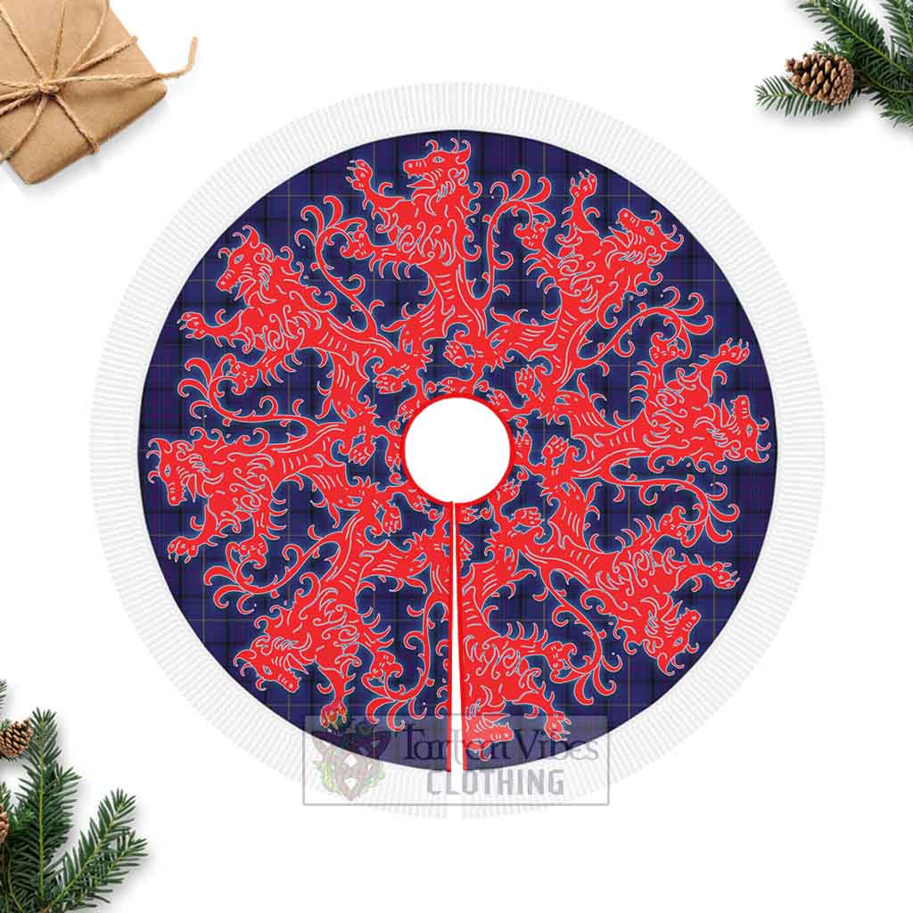 Payne Tartan Christmas Tree Skirt Lion Rampant Style Fringed Tree Skirts - Tartan Vibes Clothing