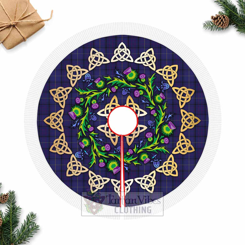 Tartan Vibes Clothing Payne Tartan Christmas Tree Skirt with Thistle Celtic Knot Style