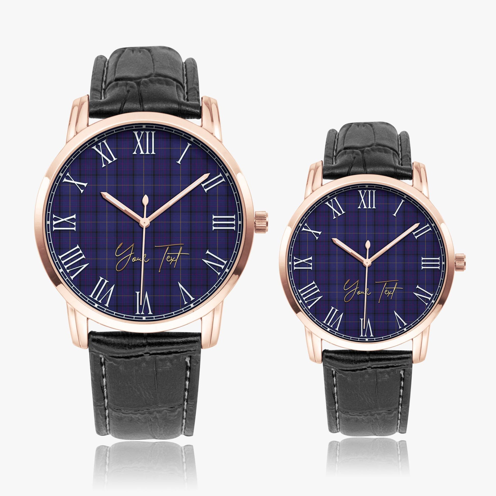 Payne Tartan Personalized Your Text Leather Trap Quartz Watch - Tartan Vibes Clothing