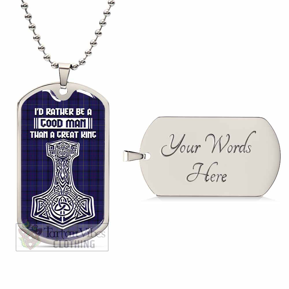 Payne Tartan Dog Tag Necklace Viking Mjolnir Style Silver Yes - Tartan Vibes Clothing