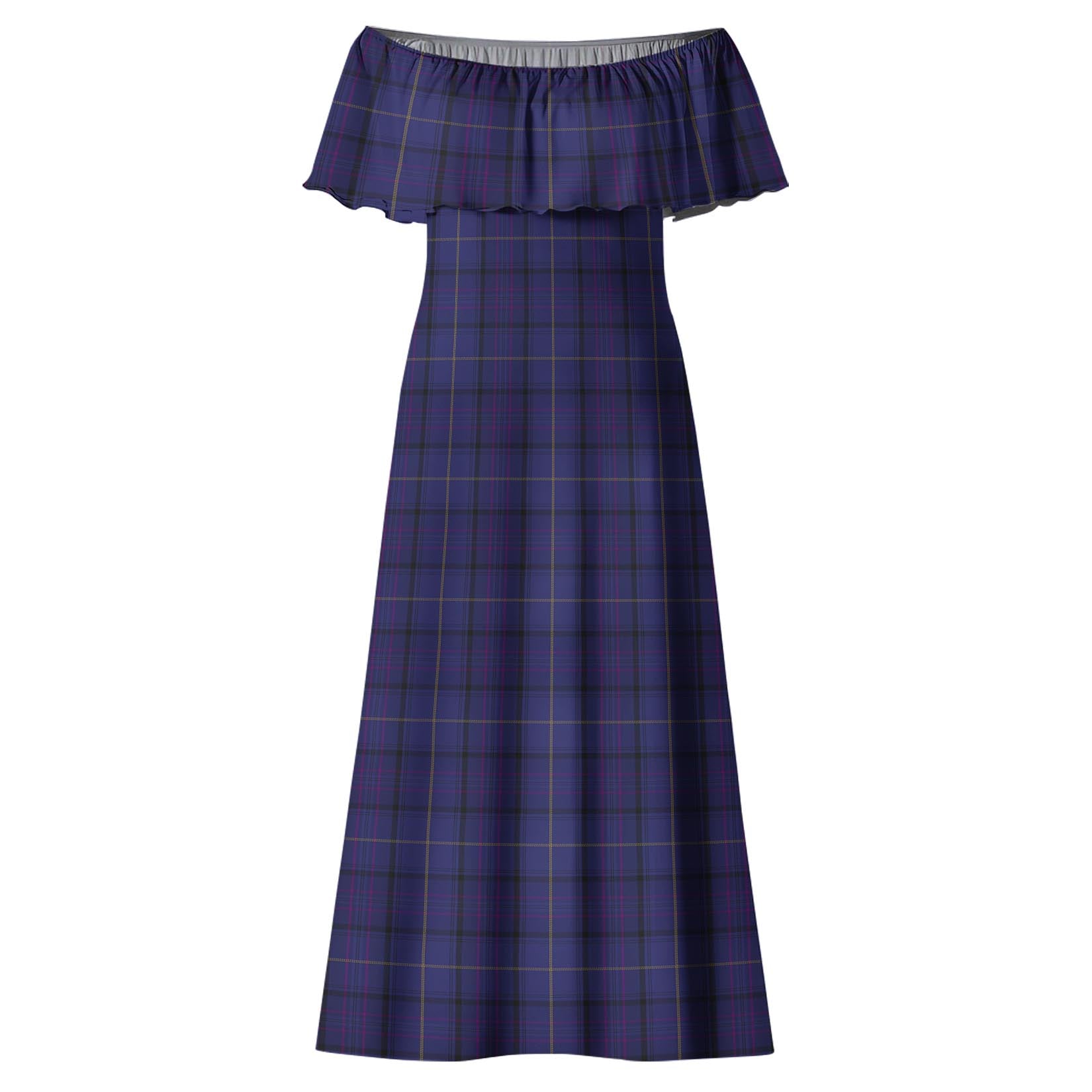 Payne Tartan Off Shoulder Long Dress - Tartan Vibes Clothing