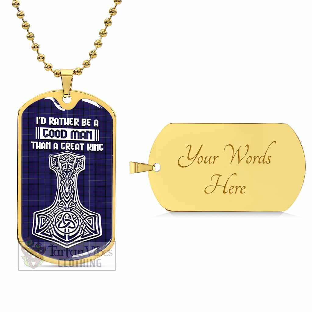 Payne Tartan Dog Tag Necklace Viking Mjolnir Style Gold Yes - Tartan Vibes Clothing