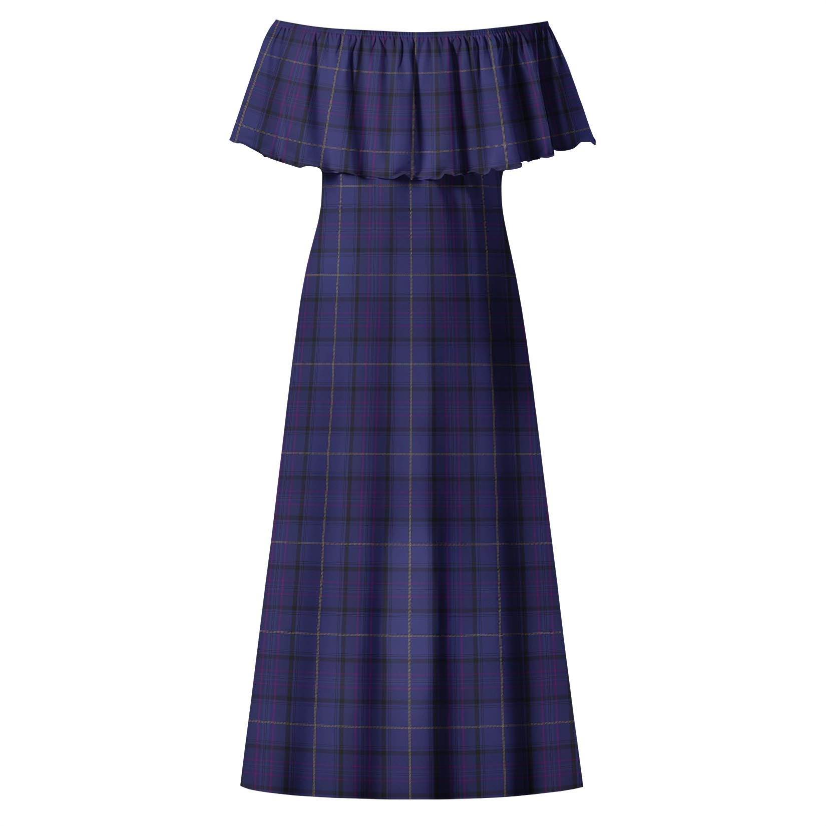 Payne Tartan Off Shoulder Long Dress - Tartan Vibes Clothing