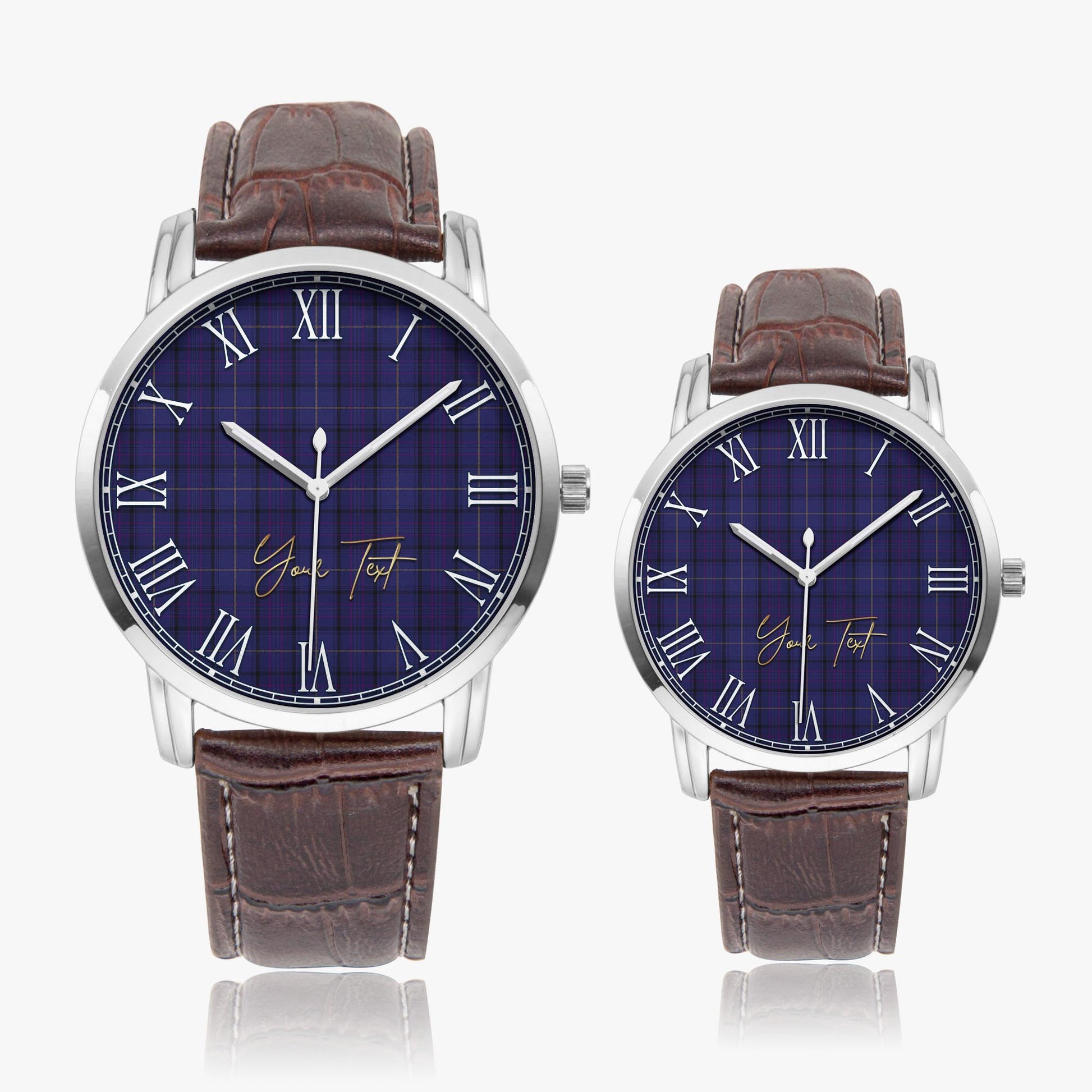 Payne Tartan Personalized Your Text Leather Trap Quartz Watch - Tartan Vibes Clothing