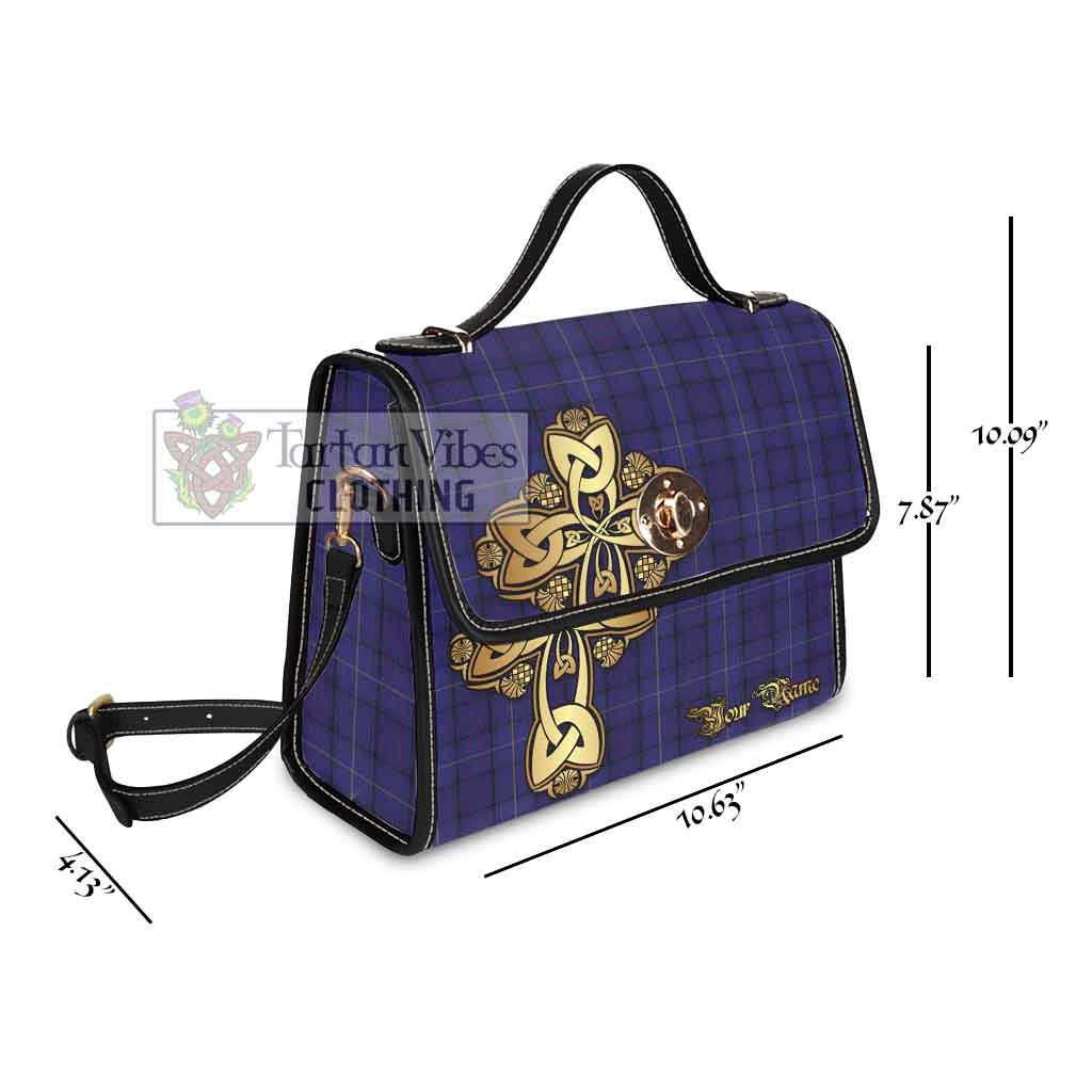 Tartan Vibes Clothing Payne Tartan Waterproof Canvas Bag Golden Thistle Celtic Cross Style