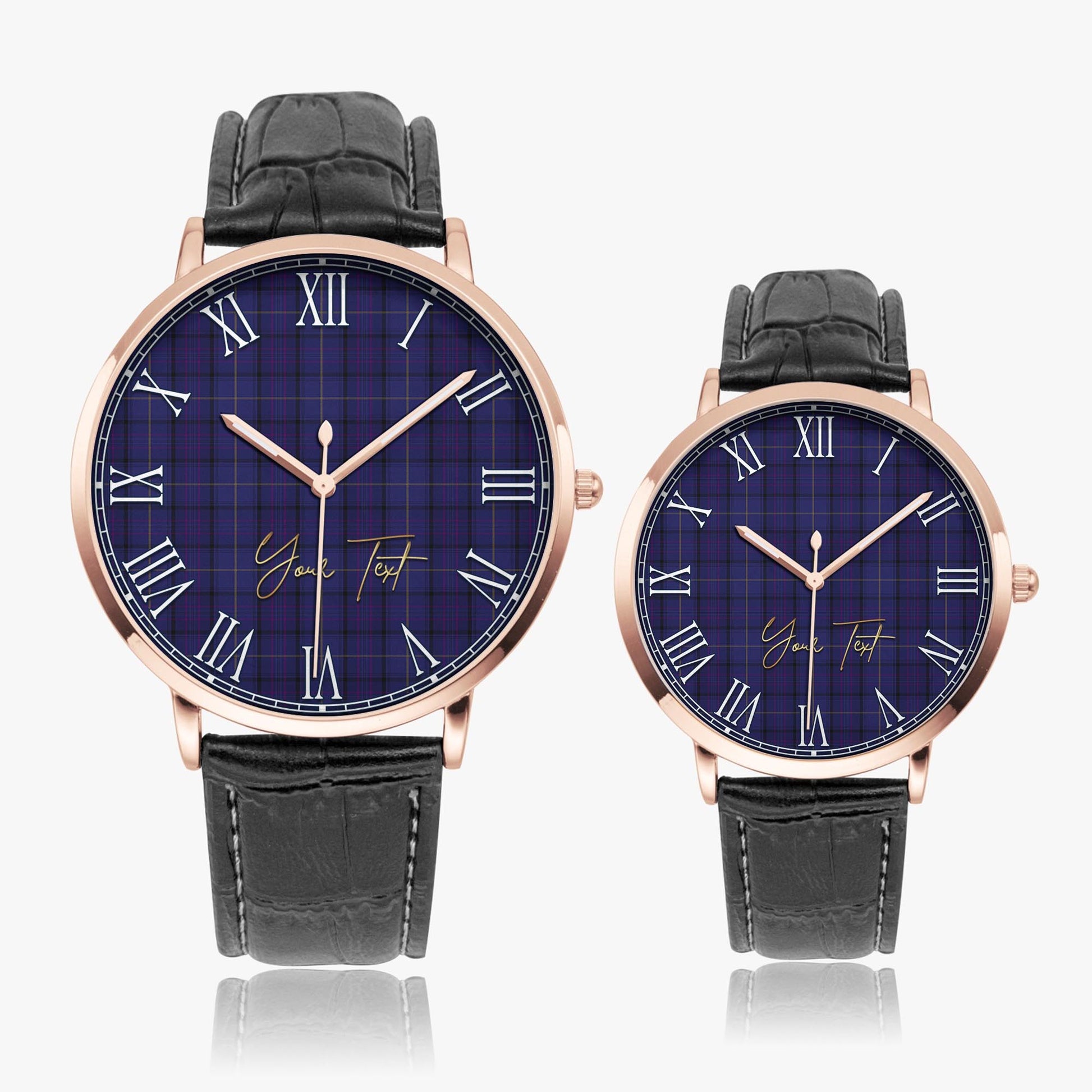 Payne Tartan Personalized Your Text Leather Trap Quartz Watch - Tartan Vibes Clothing