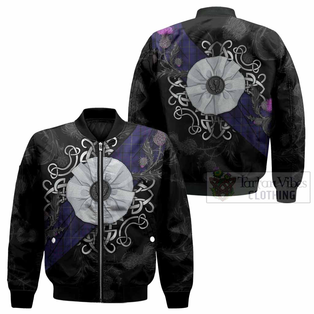 Payne Tartan Bomber Jacket Jacobite White Rose - Tartan Vibes Clothing