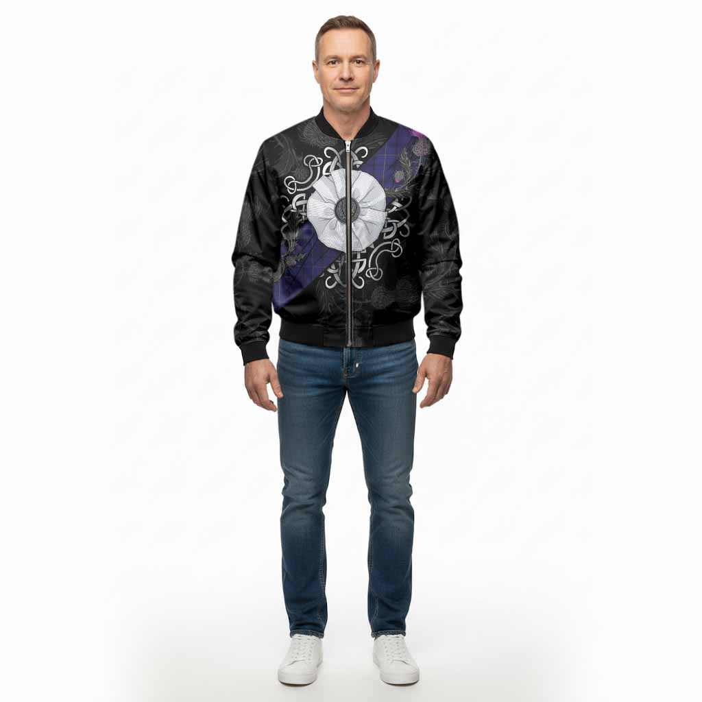 Payne Tartan Bomber Jacket Jacobite White Rose - Tartan Vibes Clothing
