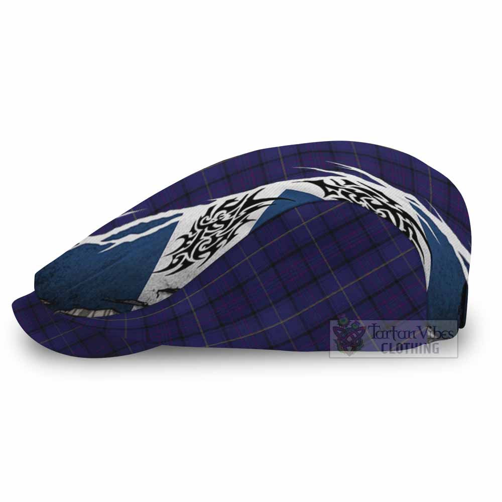 Payne Tartan Flat Cap, Jeff Cap Scotland Flag Ripped Tribal Design