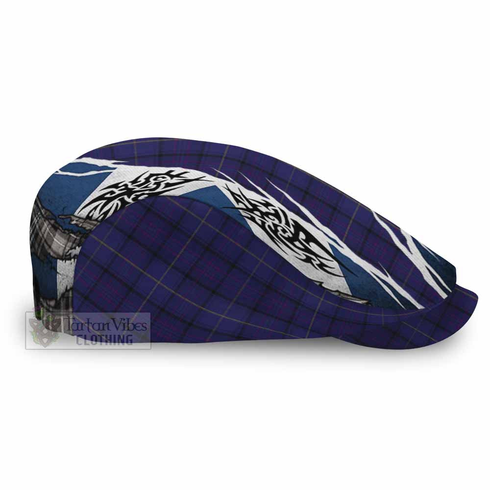 Payne Tartan Flat Cap, Jeff Cap Scotland Flag Ripped Tribal Design