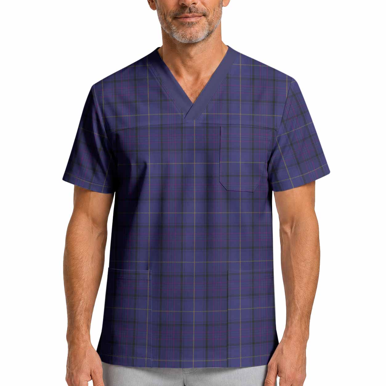 Payne Tartan Scrub Top XL - Tartan Vibes Clothing
