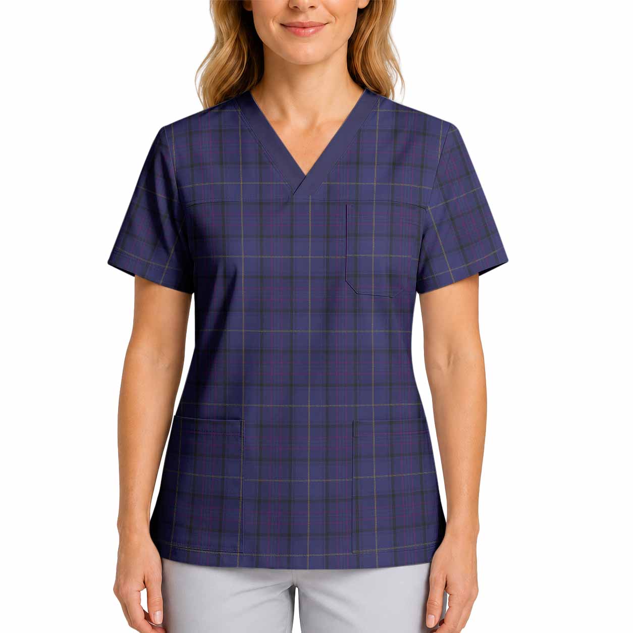Payne Tartan Scrub Top 4XL - Tartan Vibes Clothing