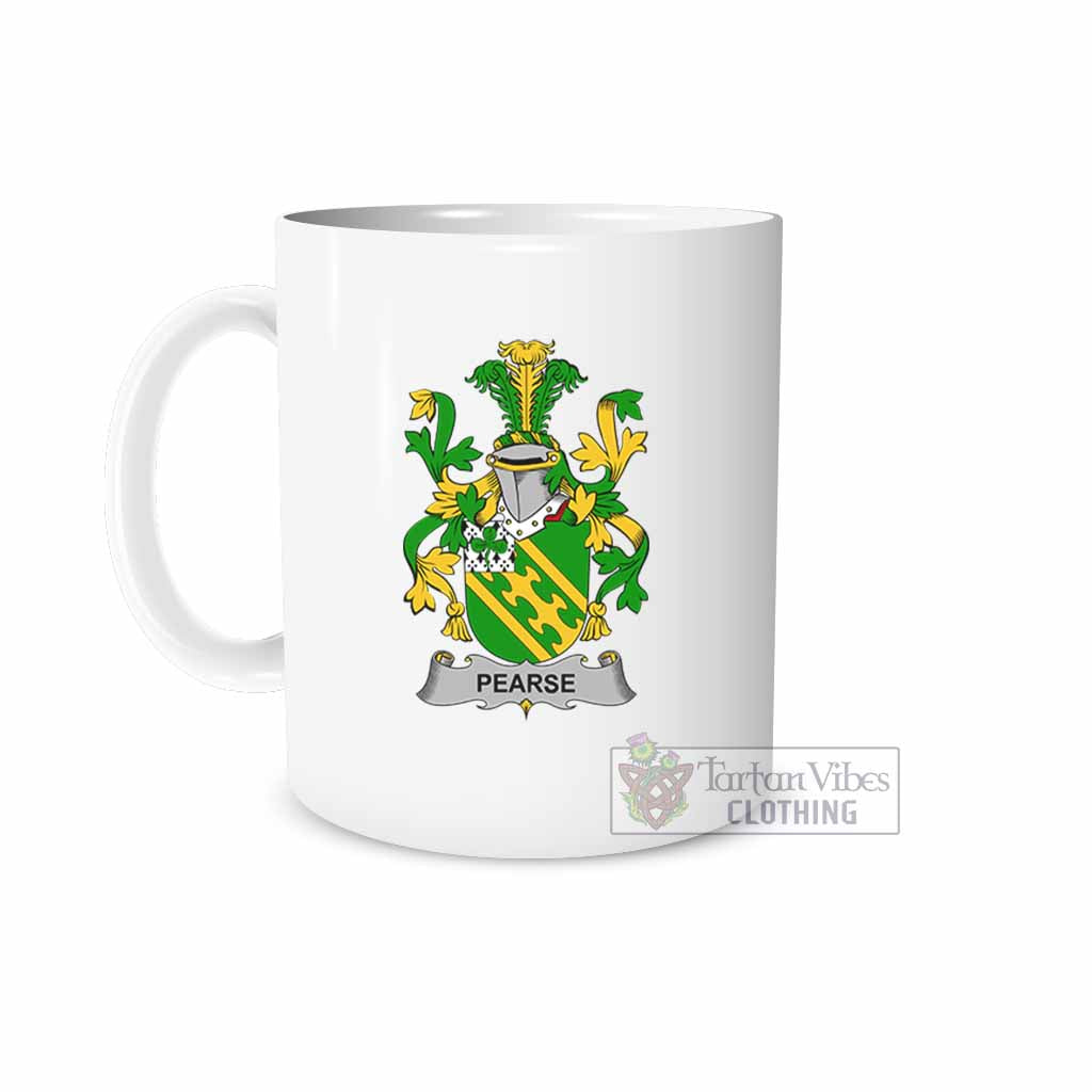 Pearse Irish Clan Coat of Arms Ceramic Mug White - 2D-tartanvibesclothing