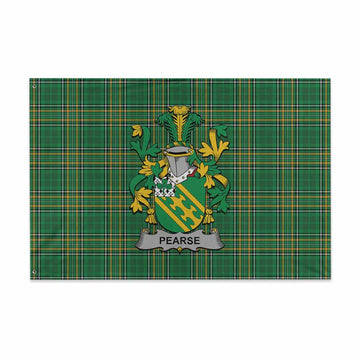 Pearse Irish Clan Tartan House Flag with Coat of Arms