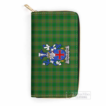 Tartan Vibes Clothing Pendleton Irish Clan Tartan Women's Leather Wallet with Coat of Arms