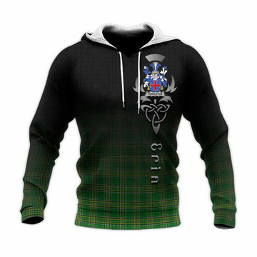 Tartan Vibes Clothing Pendleton Irish Clan Knitted Hoodie with Coat of Arms Erin Go Bragh Celtic Inspired