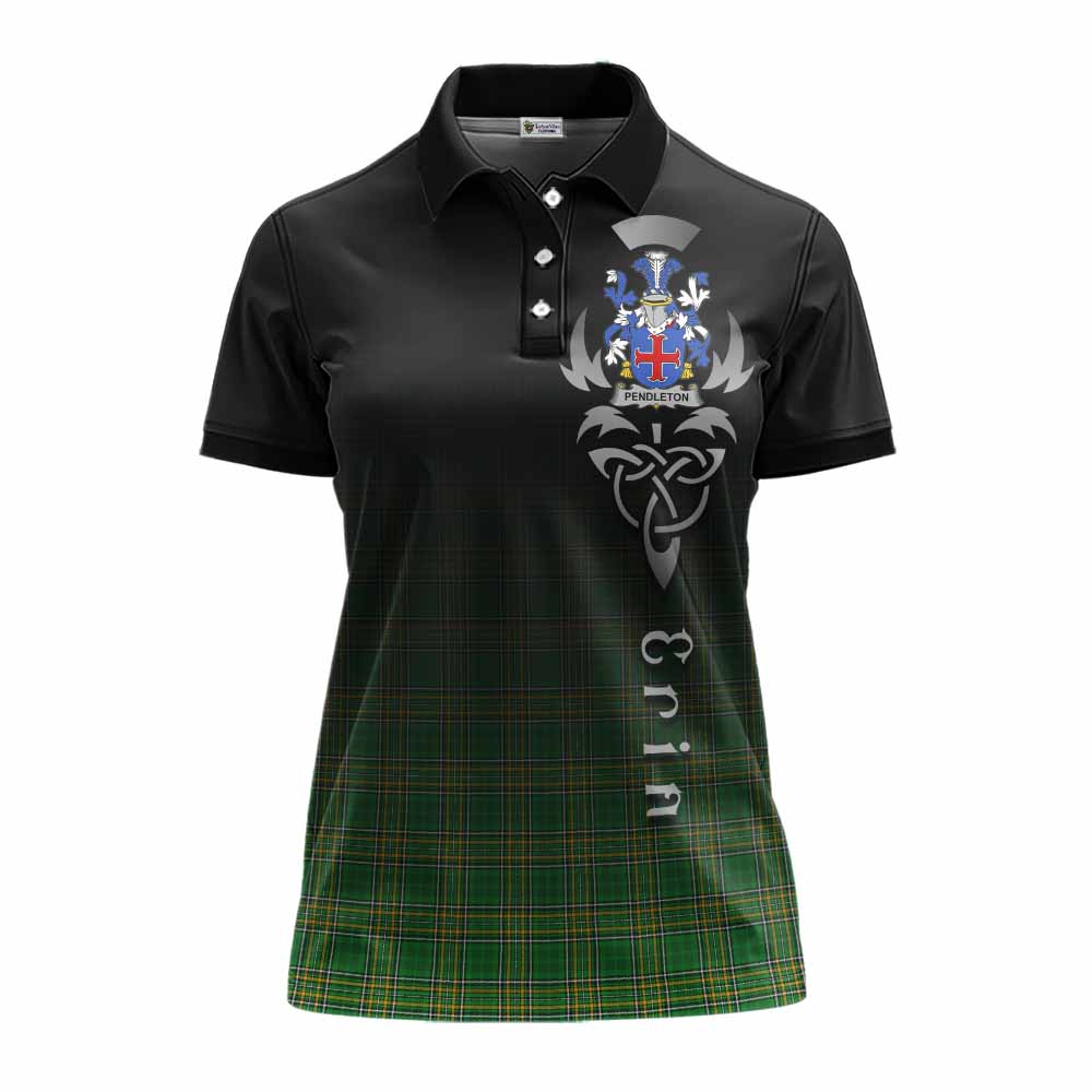 Pendleton Irish Clan Women's Polo Shirt with Coat of Arms Erin Go Bragh Celtic Inspired Women - Tartan Vibes Clothing