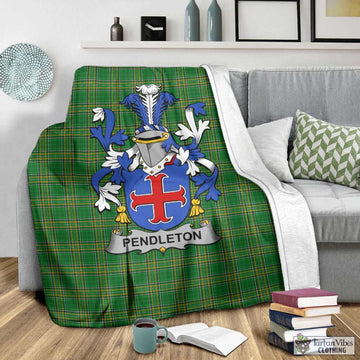 Tartan Vibes Clothing Pendleton Irish Clan Tartan Blanket with Coat of Arms