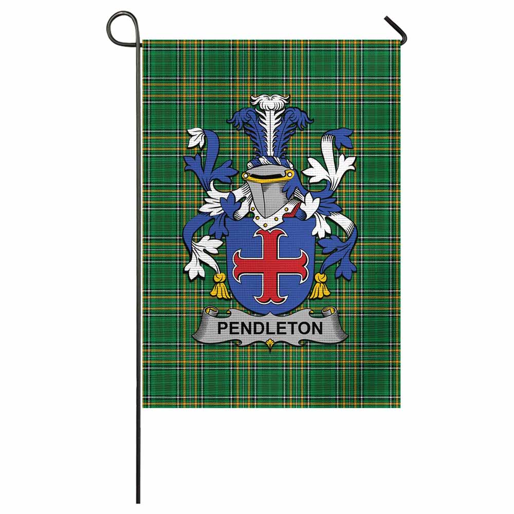 Pendleton Irish Clan Tartan Flag with Coat of Arms