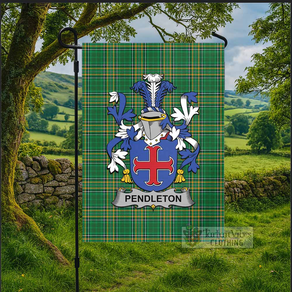 Pendleton Irish Clan Tartan Flag with Coat of Arms