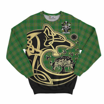Penne Irish Tartan Sweatshirt with Coat of Arms Celtic Wolf Style Unisex - Tartan Vibes Clothing