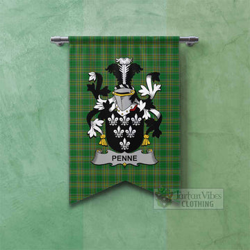 Penne Irish Clan Tartan Gonfalon, Tartan Banner with Coat of Arms Fishtail - Tartan Vibes Clothing