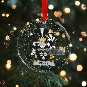 Penne Irish Clan Christmas Glass Ornament with Coat of Arms - 2D-tartanvibesclothing
