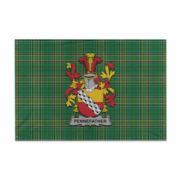 Pennefather Irish Clan Tartan House Flag with Coat of Arms