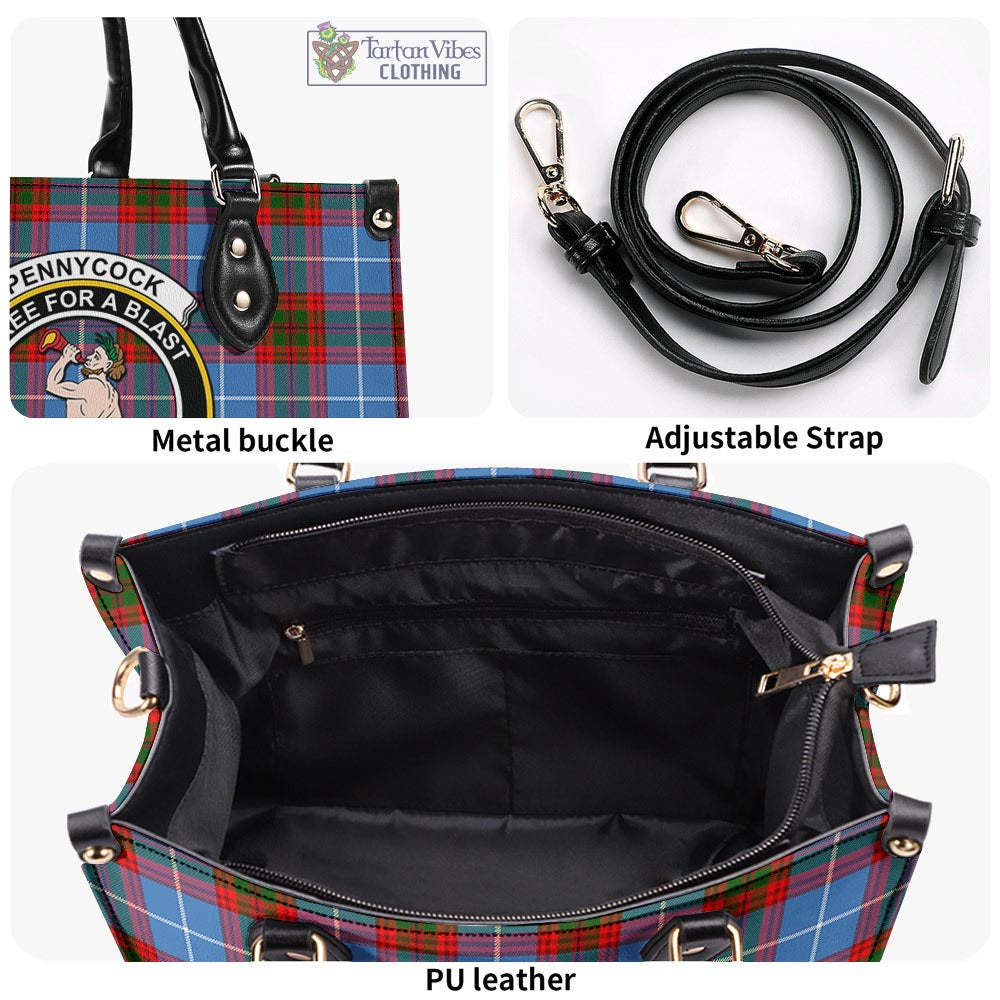 Pennycook Tartan Luxury Leather Handbags with Family Crest - Tartan Vibes Clothing