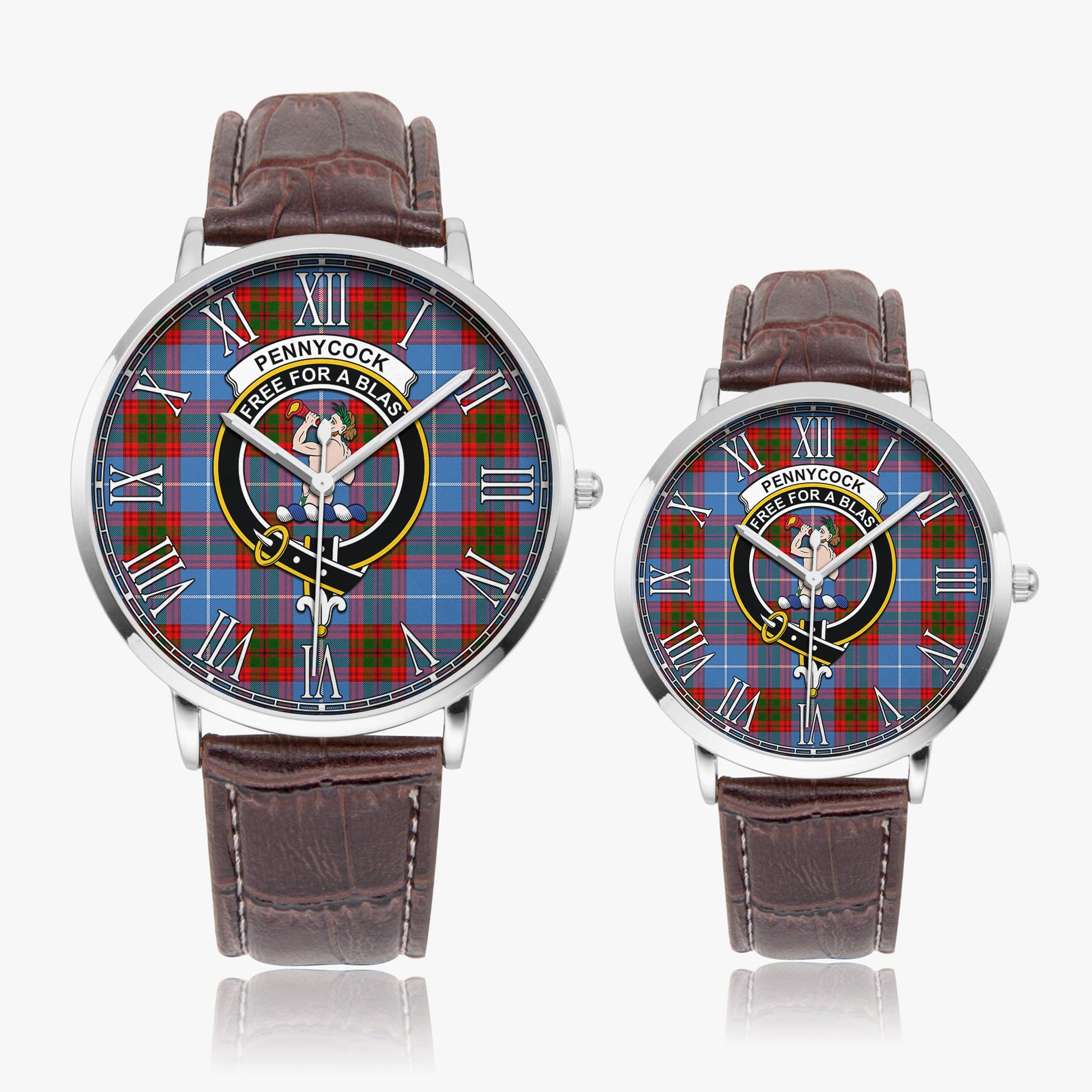 Pennycook Tartan Family Crest Leather Strap Quartz Watch - Tartan Vibes Clothing