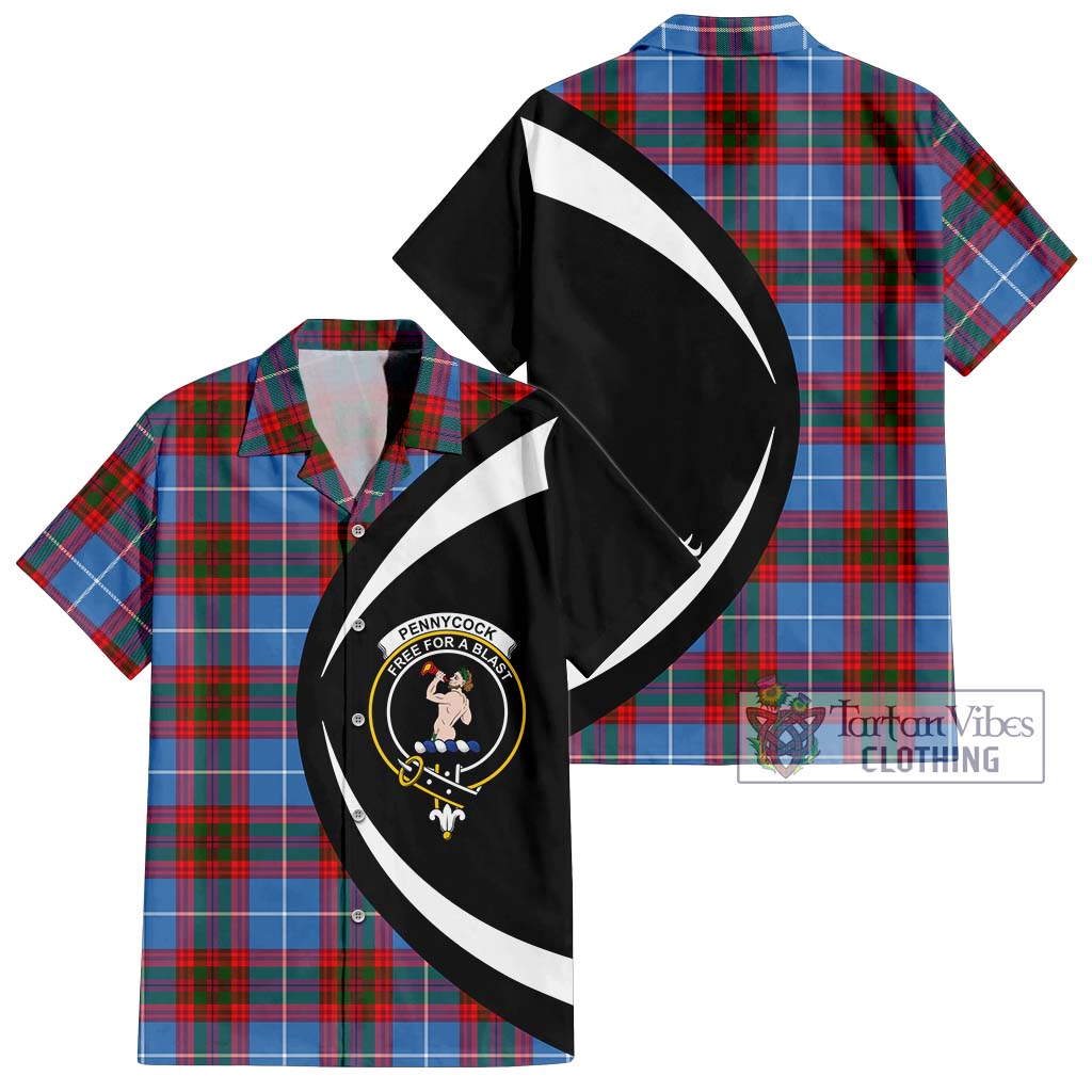 Pennycook Tartan Hawaiian Shirt with Family Crest Circle Style Kid - Tartan Vibes Clothing